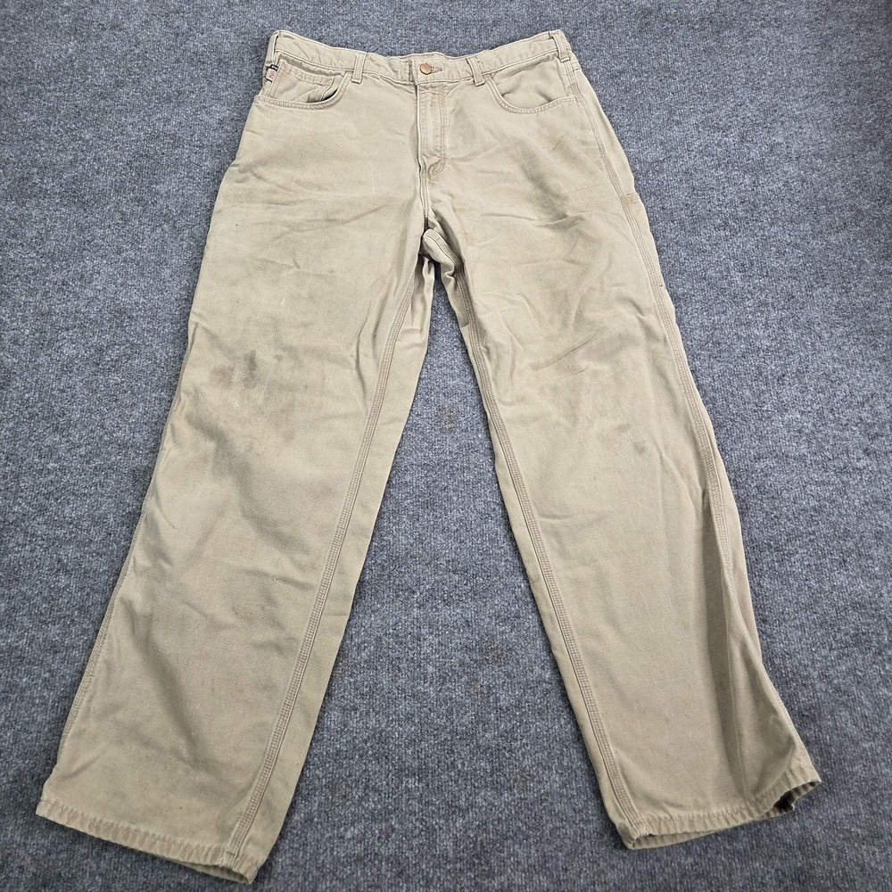 Carhartt FR Carpenter Pants Mens‎ 36x32 Beige Flame Resistant Canvas FRB159